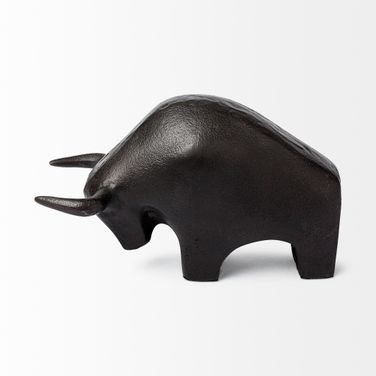 Tauro II Cast Aluminum Raging Bull In Black