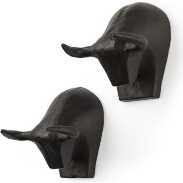 Tauro 4.5 x 5 Inch Wall Decor Set of 2 In Black