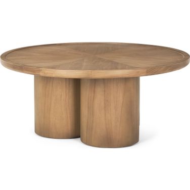 Tavi Round Coffee Table In Medium Brown