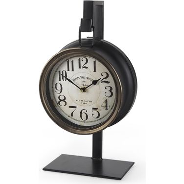 Taxz Metal Hanging Table Clock In Brown