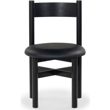 Tayla Leather Dining Chair In Black