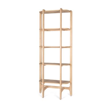 Taylin Solid Wood Open Bookshelf In Light Brown