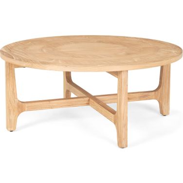 Taylin Wood Round Coffee Table In Light Brown