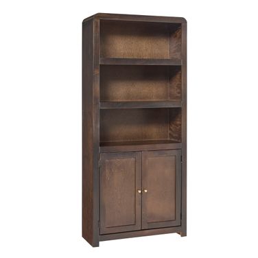 Taylor 74 Inch Bookcase with 2 Doors In Espresso