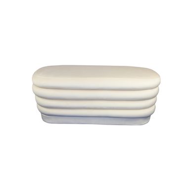 Thor Oval Ottoman In Dove White