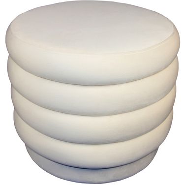 Thor Round Small Ottoman In Dove White
