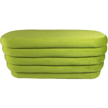 Thor Fern Oval Ottoman In Green
