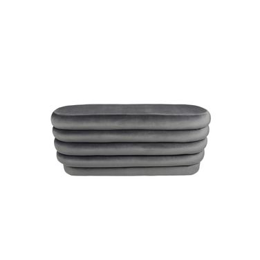 Thor Storm Oval Ottoman In Storm Gray