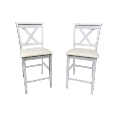 Taylor X-Back Counter Stools - Set of 2 In Antique White and White