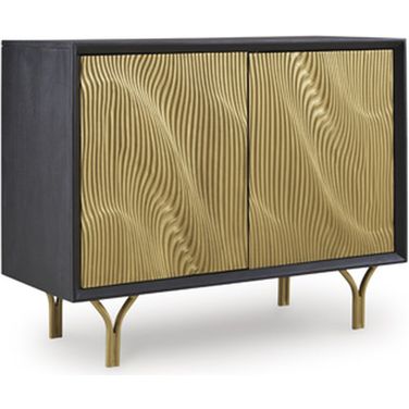 Tayner Accent Cabinet In Black and Gold