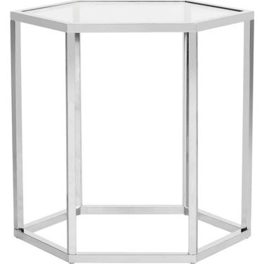 Teagan Chrome Glass End Table