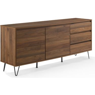 Teagan Record Storage Sideboard In Brown Oak