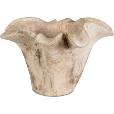 Teak Flow Outdoor Bowl In White and Brown