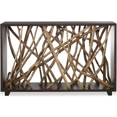 Teak Maze Console Table In Natural