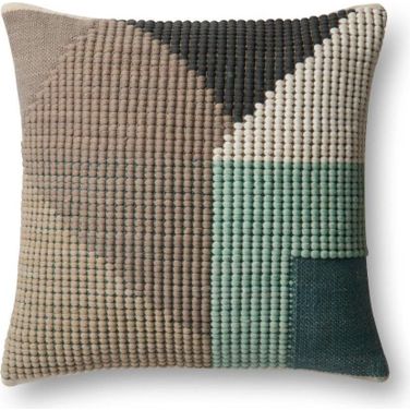 Loloi P0504 Teal and Multi 22" x 22" Cover w/Poly Pillow