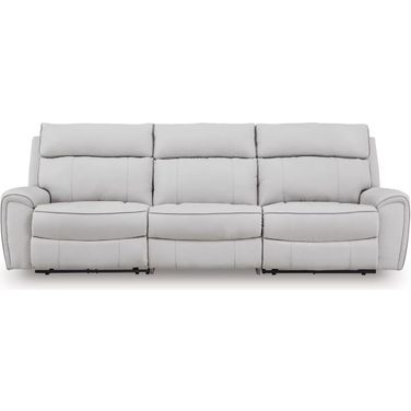 Tealwell 3-Piece Power Reclining Sectional Sofa In Pearl and Ash