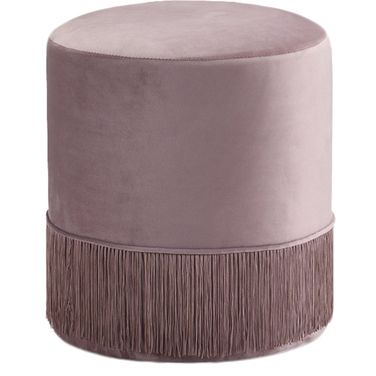 Teddy Velvet Ottoman/Stool In Pink