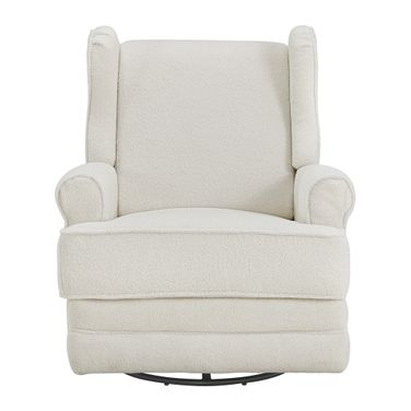 Teegan Swivel Rocker and Recliner In Boucle White