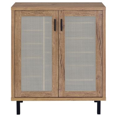 Teller 2-Door Shoe Storage Cabinet In Natural Oak