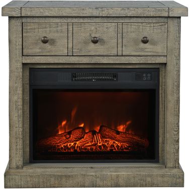 Telluride 32 Inch Electric Fireplace TV Stand Console In Grey Driftwood