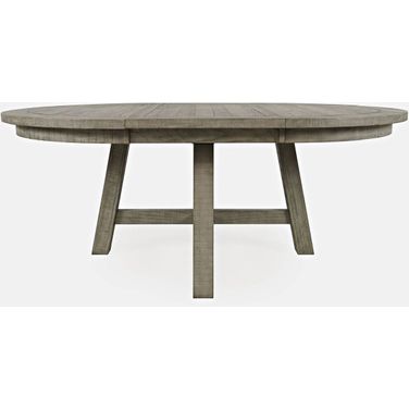 Telluride Round To Oval Dining Table In Driftwood