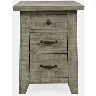 Telluride USB Charging Chairside End Table In Driftwood
