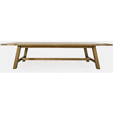 Telluride 127 Inch Trestle Dining Table with 2 Extension Leaves In Gold