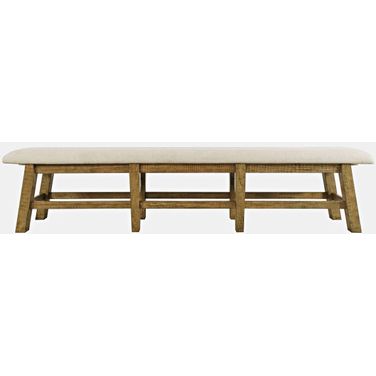Telluride 85 Inch Upholstered Dining Bench In Gold
