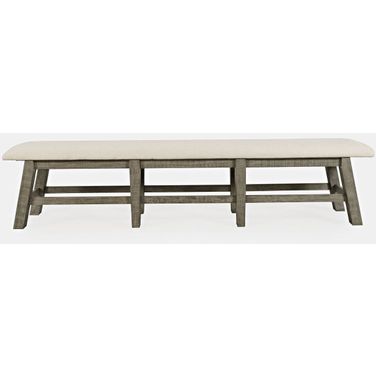Telluride 85 Inch Upholstered Dining Bench In Driftwood