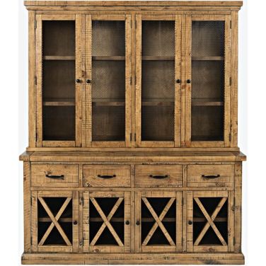 Telluride Sideboard Buffet Hutch with Led Lights In Gold