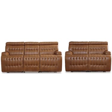 Temmpton Power Reclining Living Room Set In Chocolate