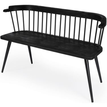 Tempe Mango Wood Spindle Back 51.25 Inch W Bench In Black