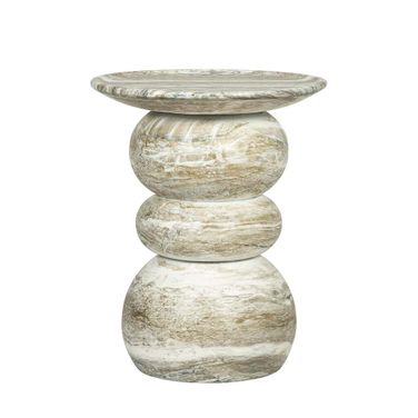 Temple Side Table In Grey Marble