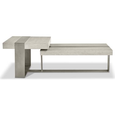 Tempo Metal Base Cocktail Table In Beige