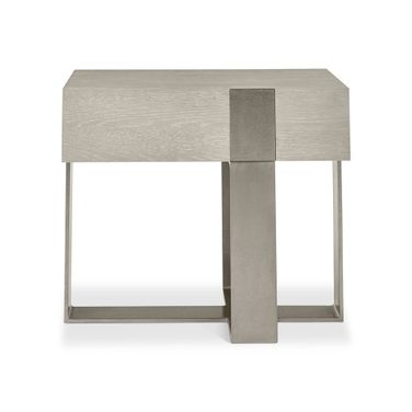 Tempo Metal Base Nightstand In Beige