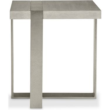 Tempo Metal Base Side Table In Beige