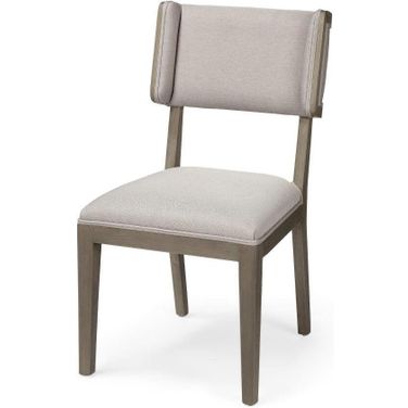 Tenton Ii Grey Fabric Seat Brown Wood Frame Dining Chair