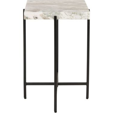 Tenzin Stone Top Accent Table in Grey
