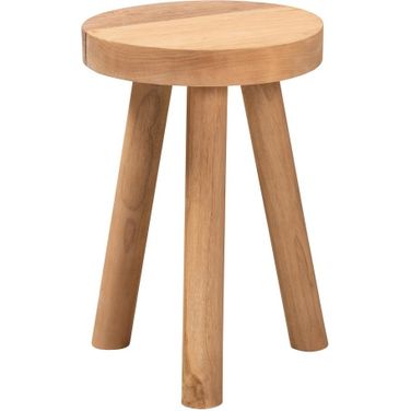 Terah Teak Wood Ottoman Footstool In Natural Brown