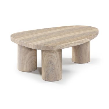Teramo Concrete Indoor and Outdoor Coffee Table In Travertine
