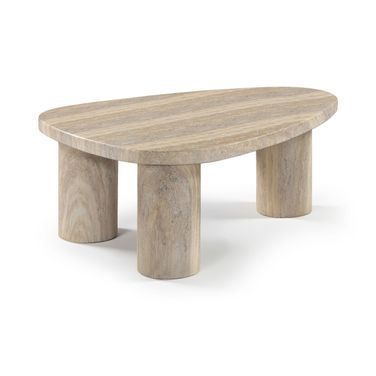 Teramo Concrete Indoor and Outdoor Coffee Table In Travertine