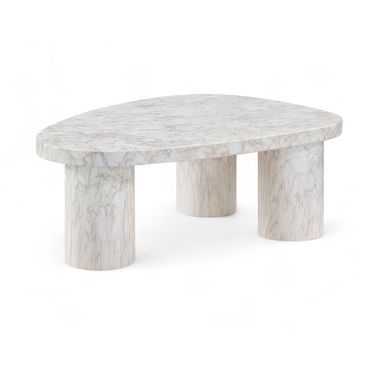 Teramo Concrete Indoor and Outdoor Coffee Table In White