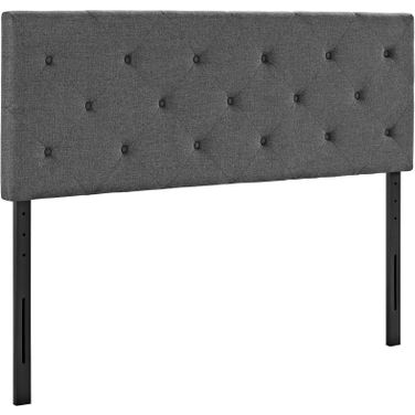 Terisa Gray King Upholstered Fabric Headboard