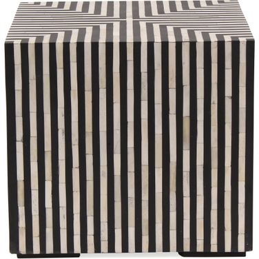 Terning Black and White Side Table