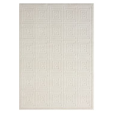 Terra 7'10" x 9'10" Logan Geometric Indoor/Outdoor Area Rug In Ivory