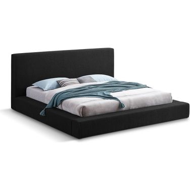 Terra Boucle Fabric King Bed In Black