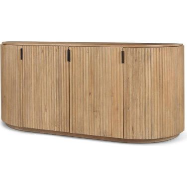 Terra Light Brown Wood Fluted Sideboard