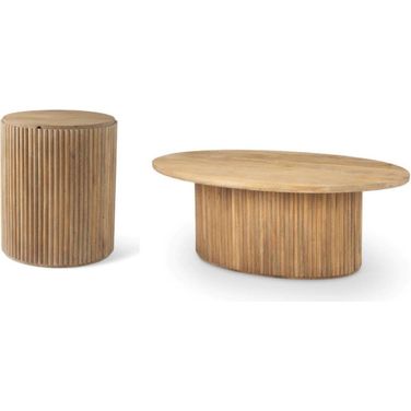 Terra Occasional Table Set In Light Brown