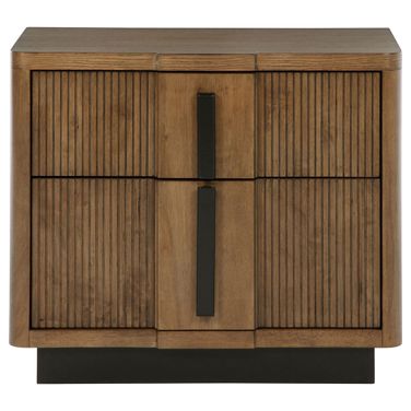 Terrace 2-Drawer Nightstand Bedside Table In Ash Brown