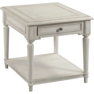 Terrace Drawer End Table In White